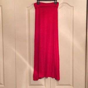 Red maxi skirt